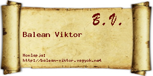 Balean Viktor névjegykártya